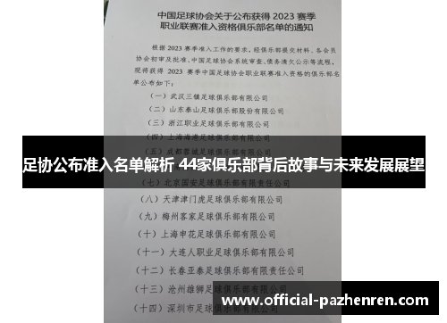 足协公布准入名单解析 44家俱乐部背后故事与未来发展展望
